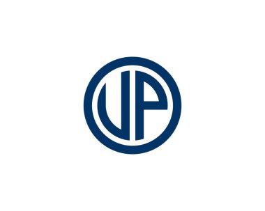 UP PU harf logo tasarım vektör şablonu
