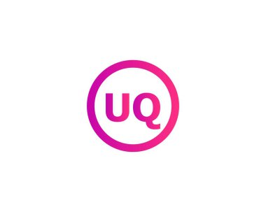 UQ QU harf logo tasarım vektör şablonu