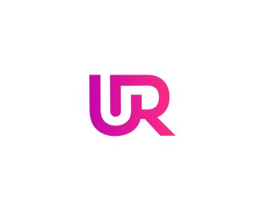 UR RU harf logo tasarım vektör şablonu