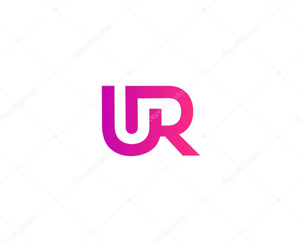 UR RU letter logo design vector template