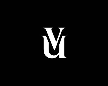 UV VU harf logo tasarım vektör şablonu
