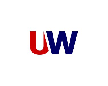 UW WU harf logo tasarım vektör şablonu