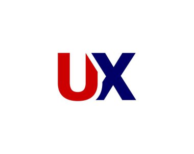 UX XU harf logo tasarım vektör şablonu