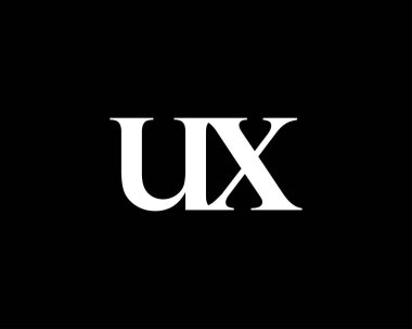 UX XU harf logo tasarım vektör şablonu
