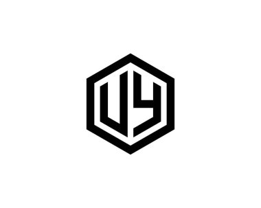 UY YU harf logo tasarım vektör şablonu