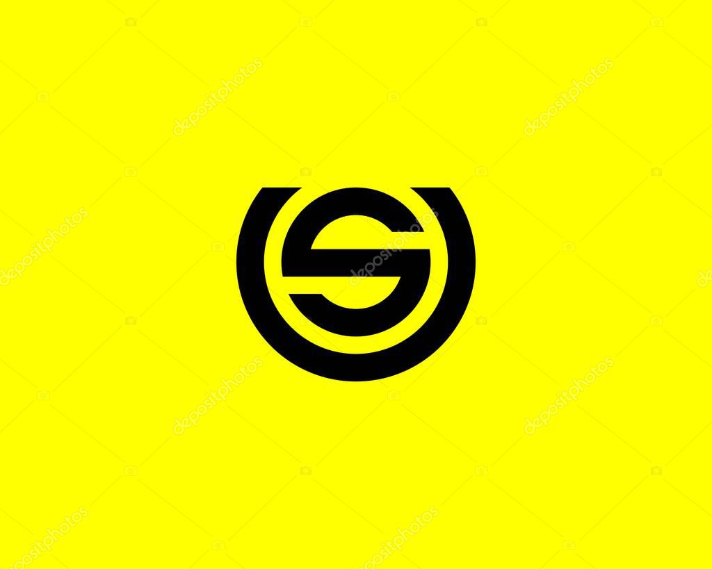 US SU letter logo design vector template