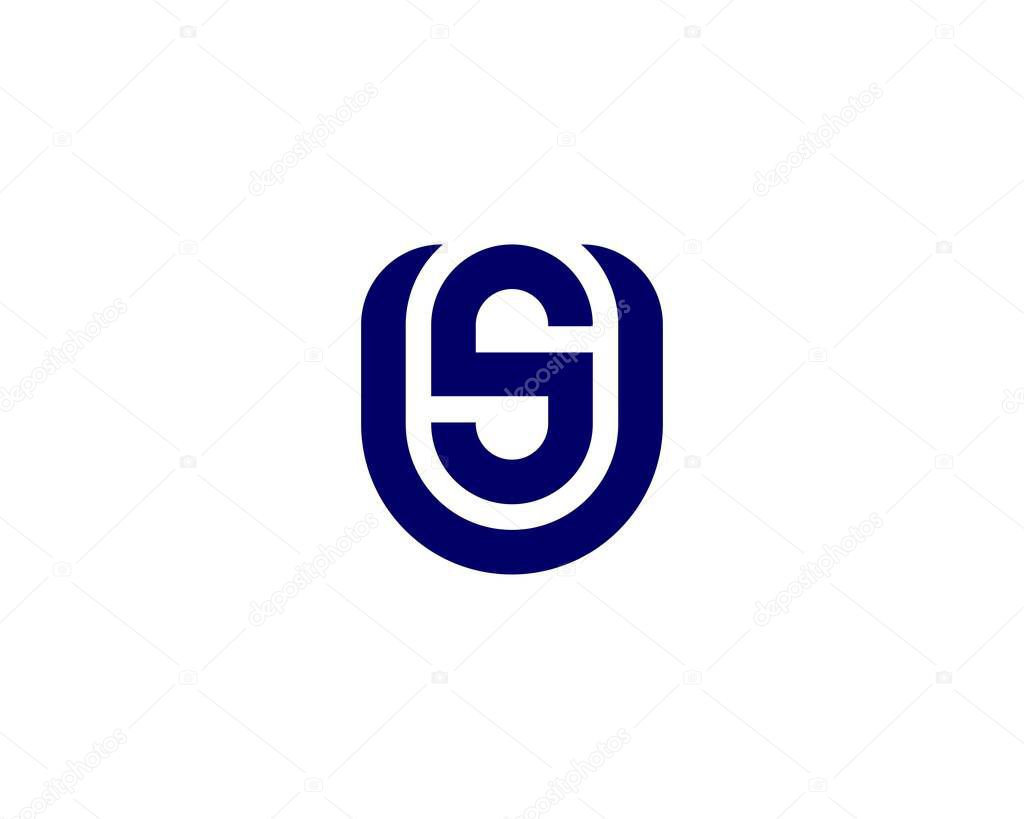 US SU letter logo design vector template
