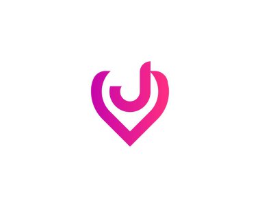 VJ JV harf logo tasarım vektör şablonu