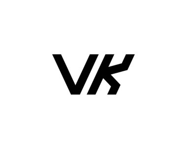 VK KV Letter logo tasarım vektör şablonu