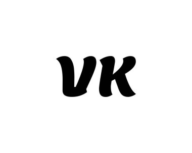 VK KV Letter logo tasarım vektör şablonu