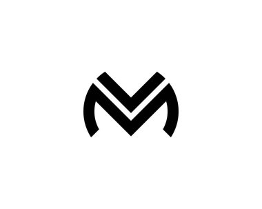 VM MV Letter logo tasarım vektör şablonu