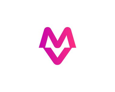 VM MV Letter logo tasarım vektör şablonu