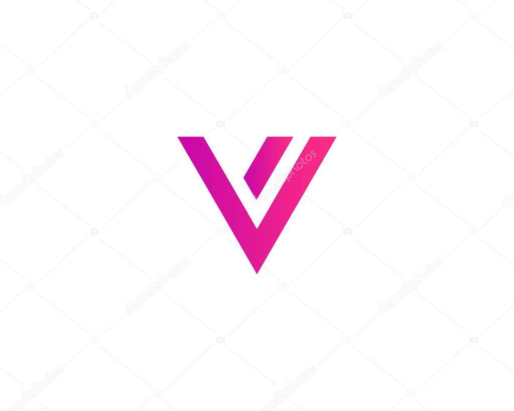 Iv vi letter logo design vector template