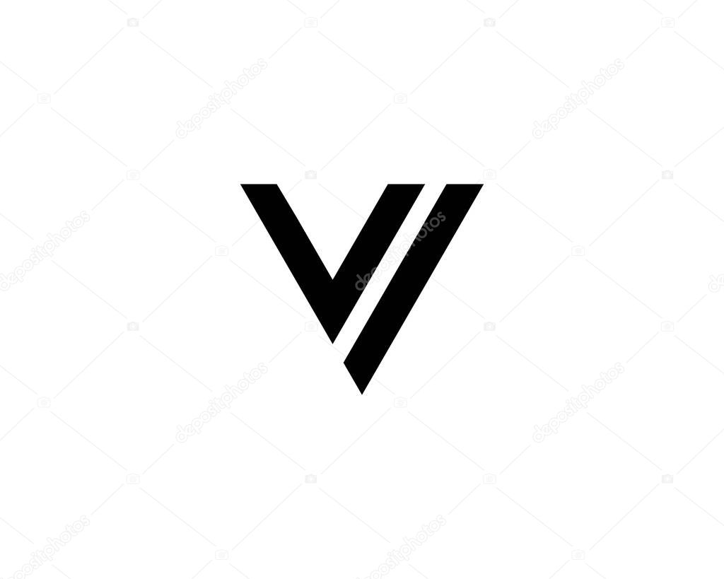 Iv vi letter logo design vector template