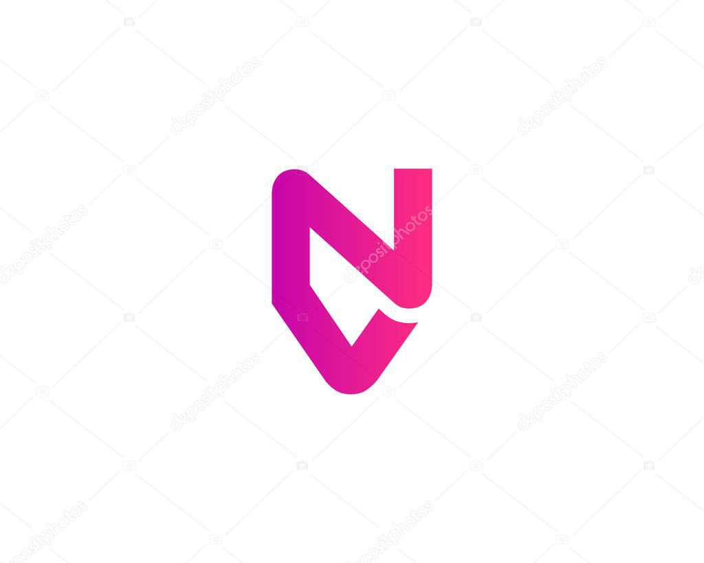 VN NV letter logo design vector template