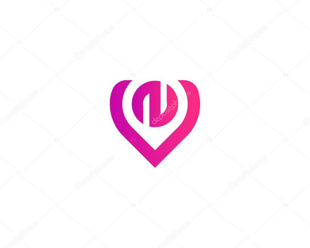 VN NV letter logo design vector template