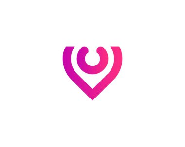 VU UV harf logo tasarım vektör şablonu