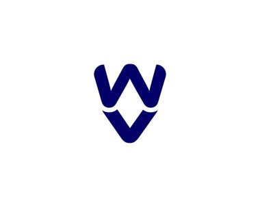 VW WV harf logo tasarım vektör şablonu