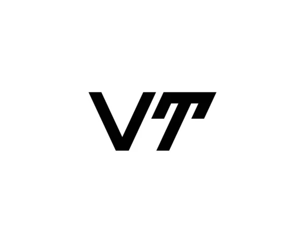 Vtテレビレターロゴデザインベクトルテンプレート — ストックベクタ