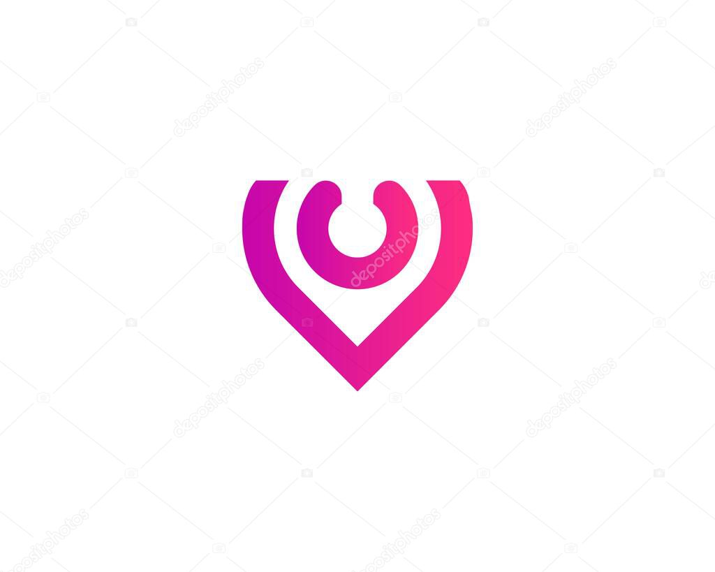 VU UV letter logo design vector template