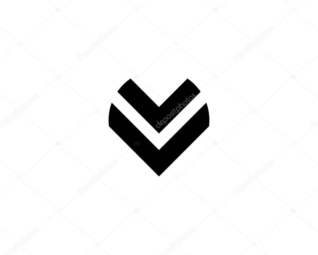 VV V letter logo design vector template