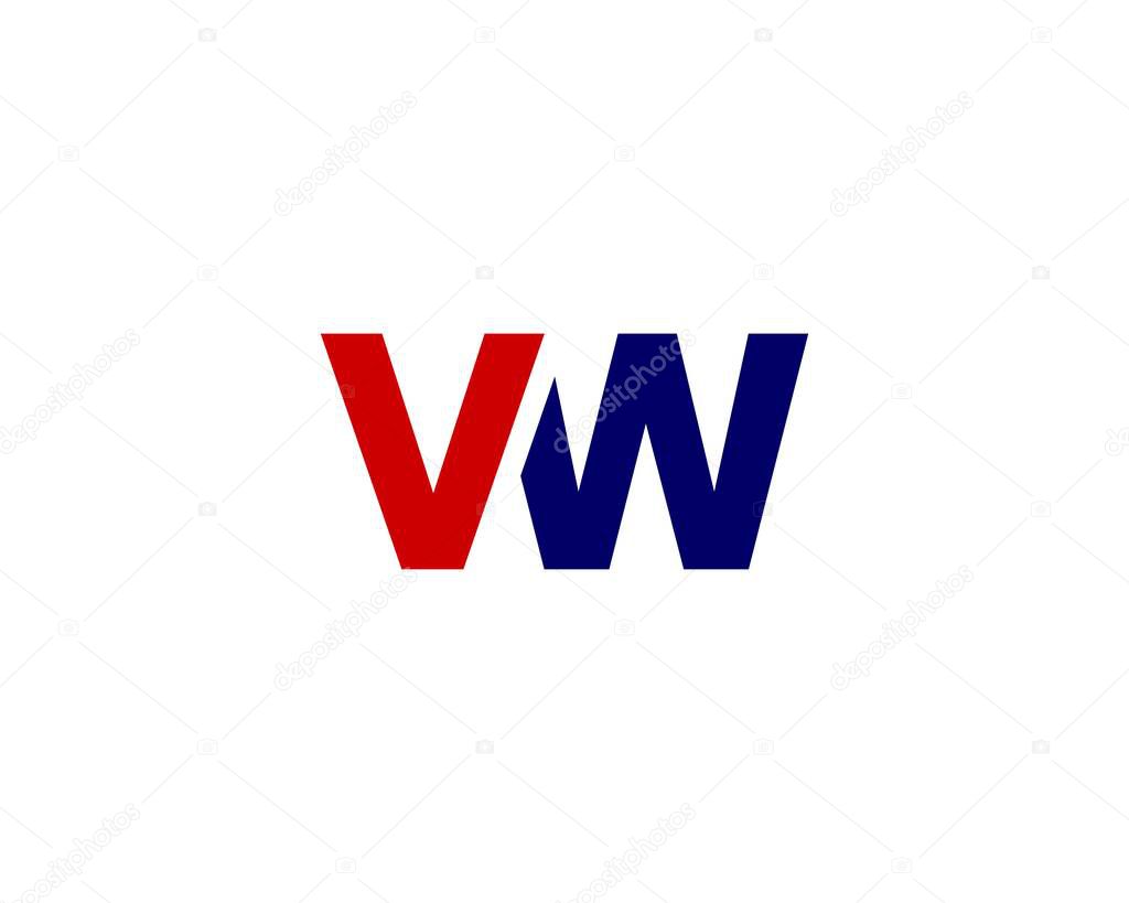 VW WV letter logo design vector template