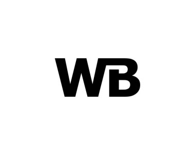 WB BW harf logo tasarım vektör şablonu