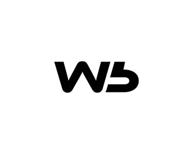 WB BW harf logo tasarım vektör şablonu