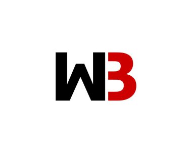 WB BW harf logo tasarım vektör şablonu