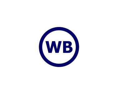 WB BW harf logo tasarım vektör şablonu