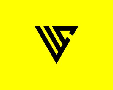 WC CW harf logo tasarım vektör şablonu