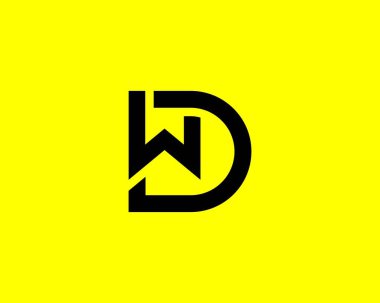 WD DW harf logo tasarım vektör şablonu