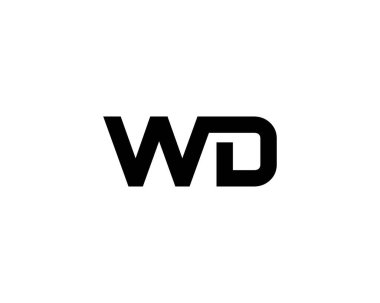 WD DW harf logo tasarım vektör şablonu