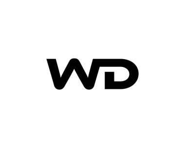 WD DW harf logo tasarım vektör şablonu