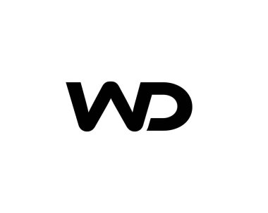 WD DW harf logo tasarım vektör şablonu