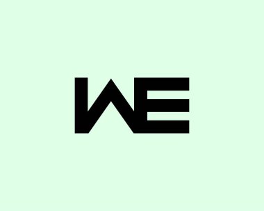 Biz EW harf logo tasarım vektör şablonu