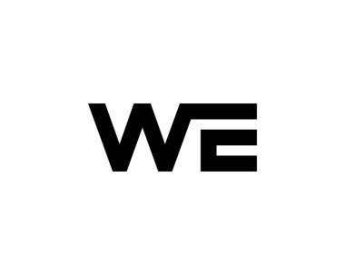 Biz EW harf logo tasarım vektör şablonu