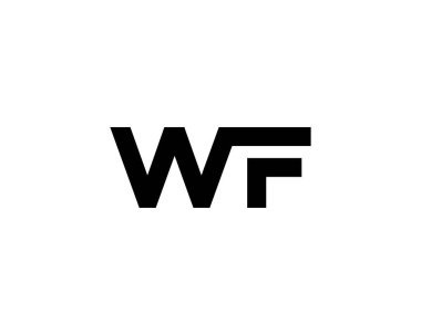 WF FW harf logo tasarım vektör şablonu