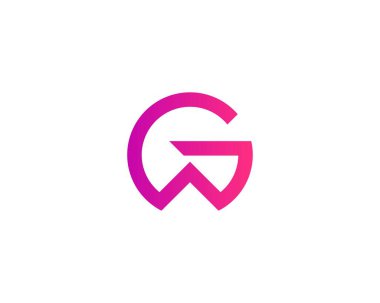WG GW harf logo tasarım vektör şablonu