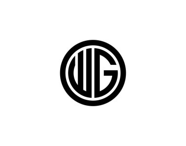WG GW harf logo tasarım vektör şablonu