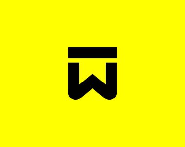 WI IW harf logo tasarım vektör şablonu