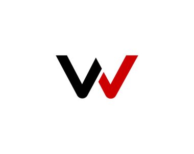 WJ JW harf logo tasarım vektör şablonu