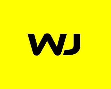 WJ JW harf logo tasarım vektör şablonu