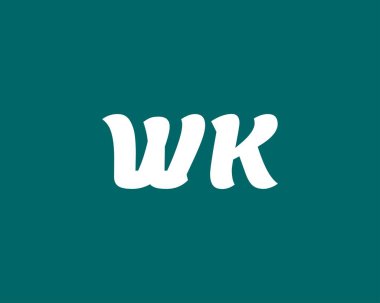 WK KW harf logo tasarım vektör şablonu