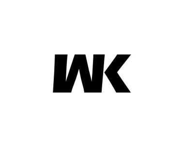 WK KW harf logo tasarım vektör şablonu