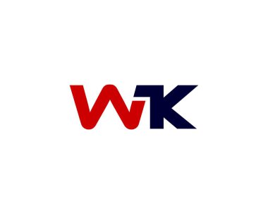 WK KW harf logo tasarım vektör şablonu