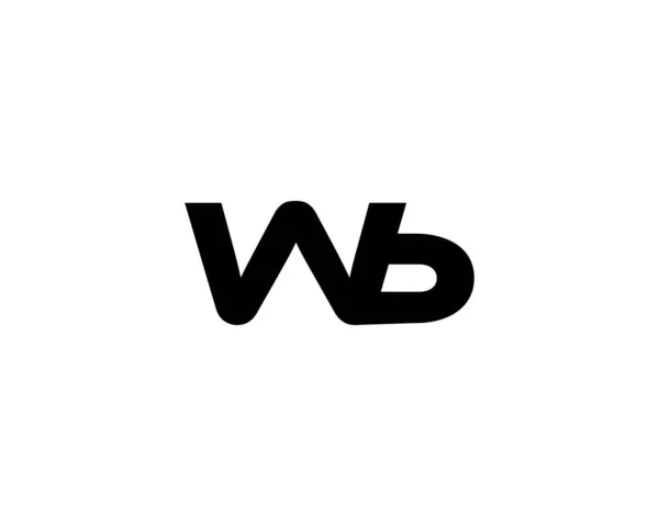 Wb文字ロゴデザインベクトルテンプレート — ストックベクタ