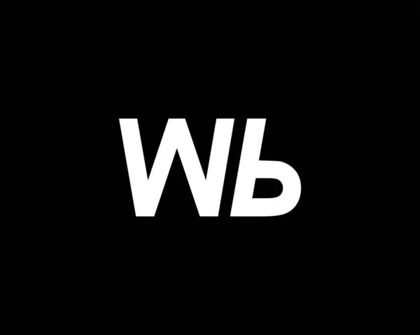 Wb文字ロゴデザインベクトルテンプレート — ストックベクタ