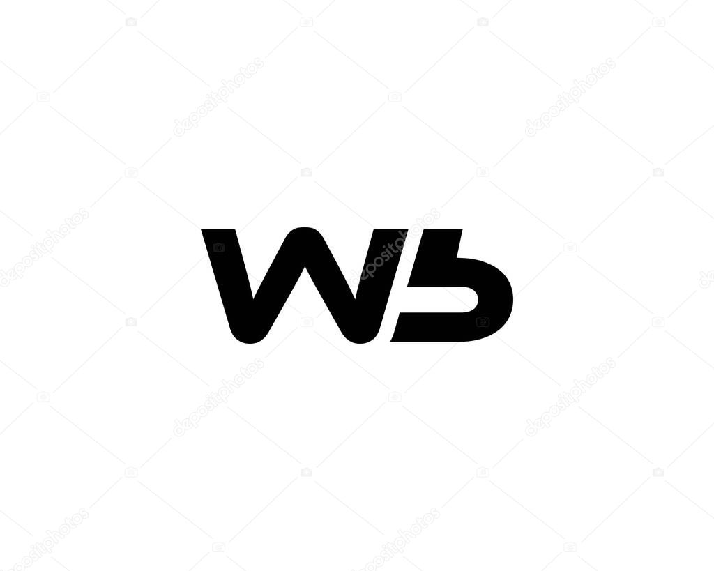 WB BW letter logo design vector template