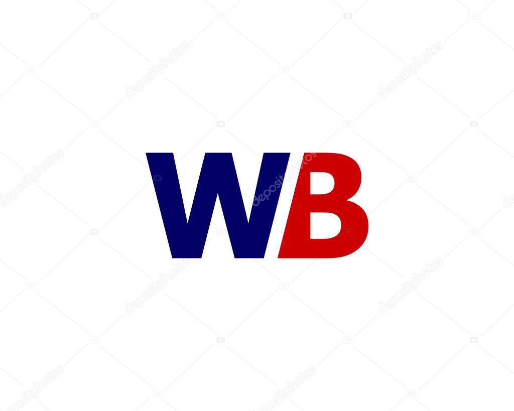WB BW letter logo design vector template